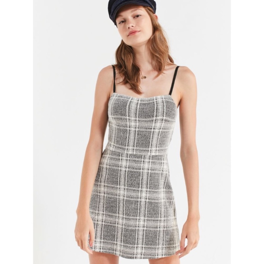 UO Cher Straight-Neck Mini Dress